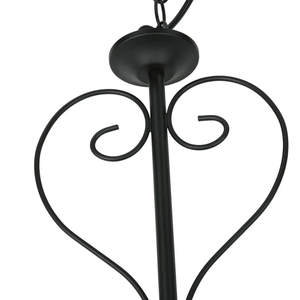 Höhenverstellbare Hängeleuchte mit Glasschirm rustikal in Weiß