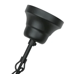 Höhenverstellbare Hängeleuchte mit Glasschirm rustikal in Weiß