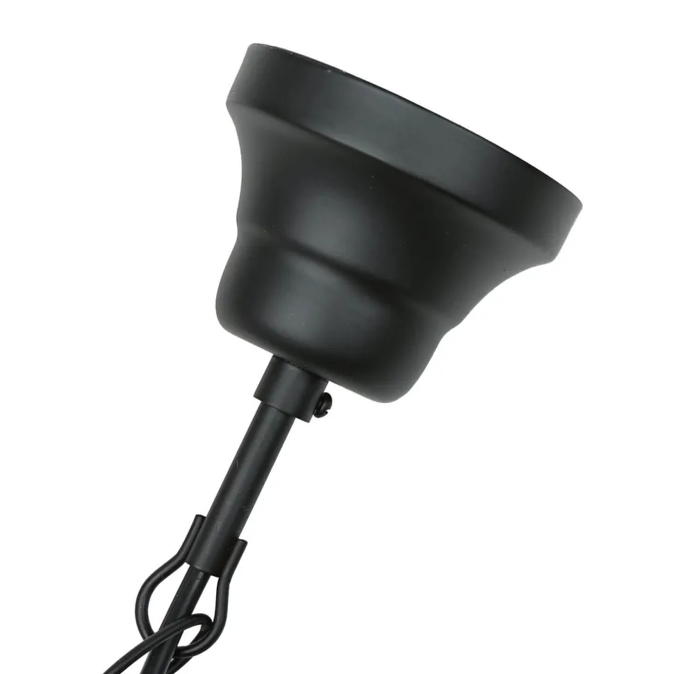 Höhenverstellbare Hängeleuchte mit Glasschirm rustikal in Weiß