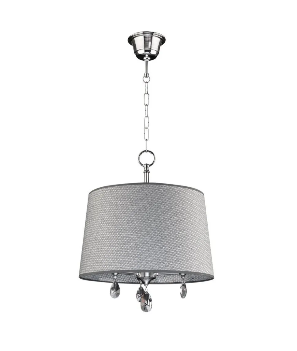 Hängelampe AELUA Grau Chrom Ø40cm Esstisch Lampe