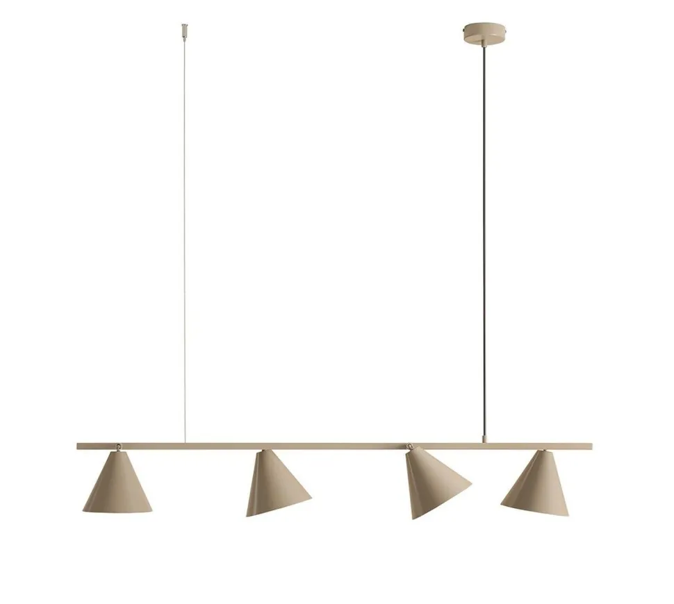Hängelampe Beige Metall 4-flammig L:120 cm flexibel