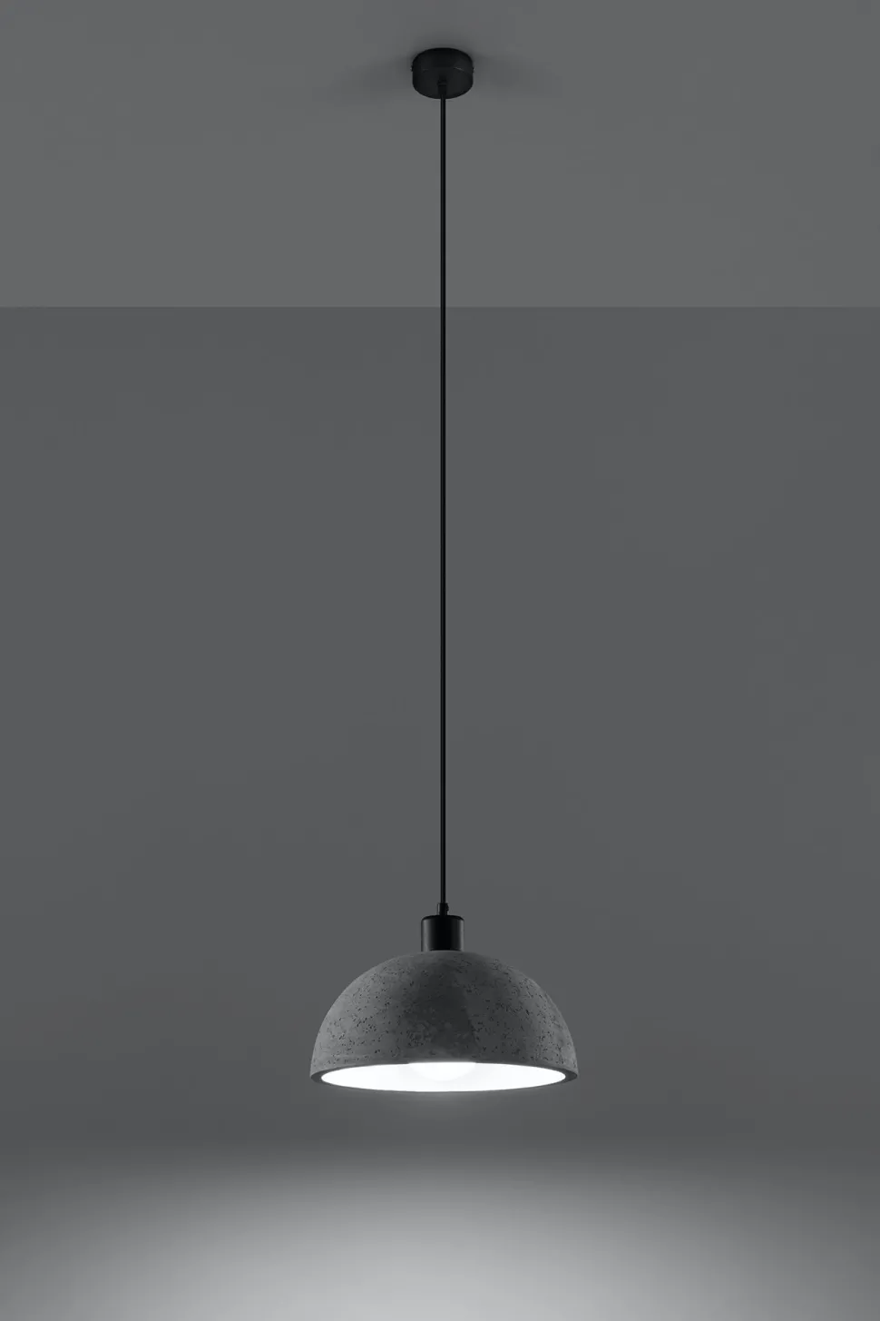 Hängelampe Beton Ø 30 cm Grau E27 Küche