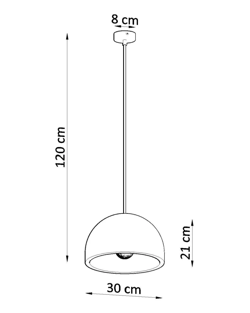 Hängelampe Beton Ø 30 cm Grau E27 Küche