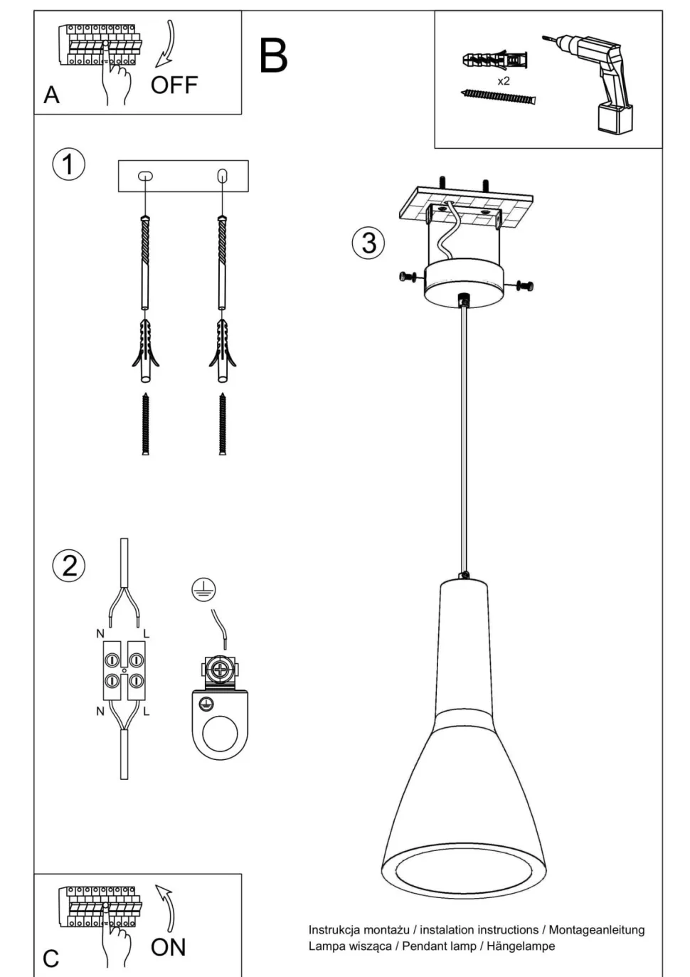 Hängelampe Beton Ø 17 cm Grau E27 Küche Esstisch