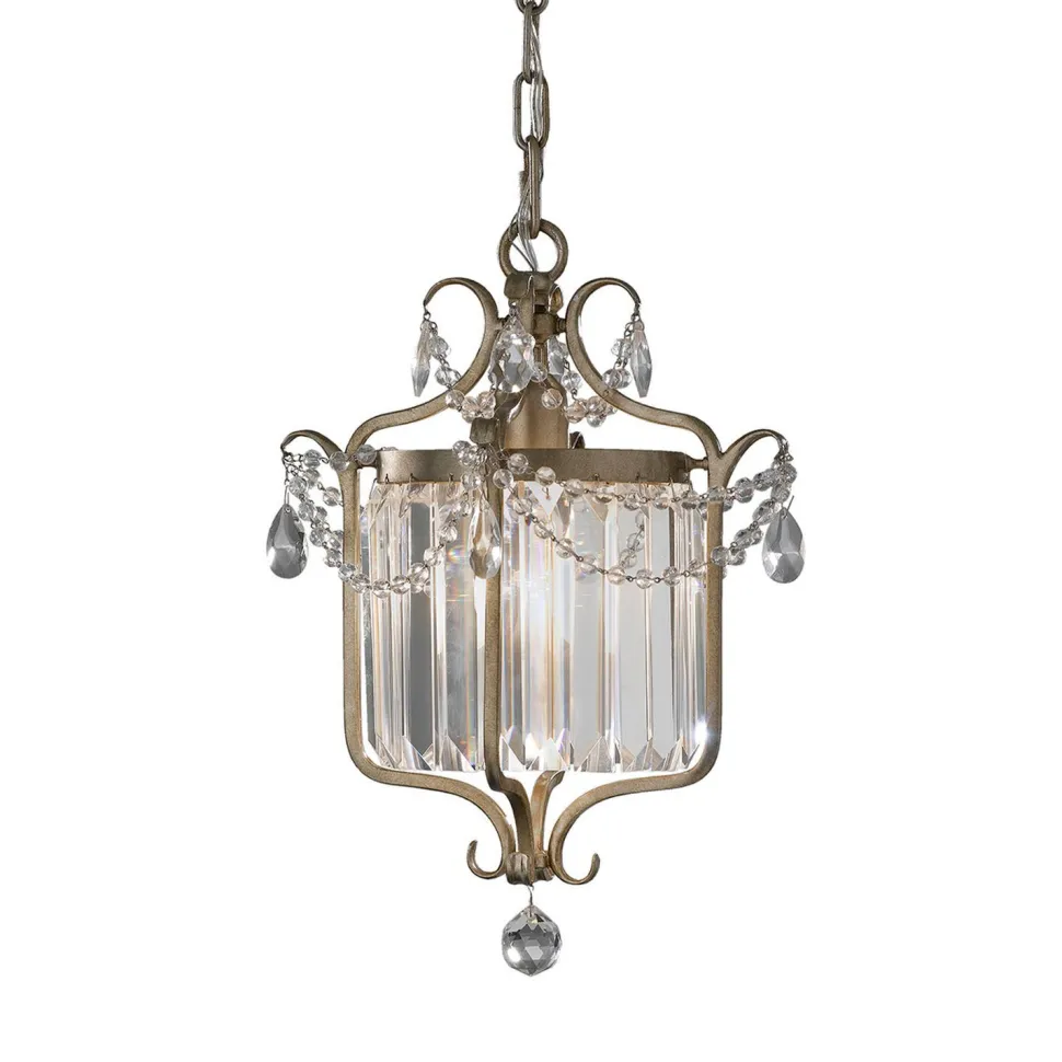 Hängelampe CANDELA 7 Antik Silber Spiegel Lampe