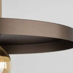 Hängelampe E27 Ø40 cm rund Sandgrau Braun Vintage