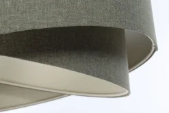 Hängelampe E27 rund D: 40 cm in Grün Stoff Modern