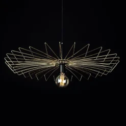 Hängelampe ELLA Gold Echt-Messing Wohnzimmer Lampe