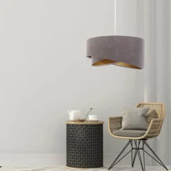 Hängelampe Esstischleuchte Grau Gold Wohnzimmer