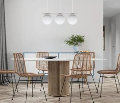 Hängelampe 3-flammig Glaskugeln Weiß 50 cm E27 blendarm