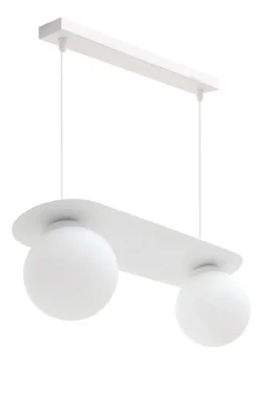 Hängelampe 2-flammig Glaskugeln Weiß 50 cm E27 blendarm