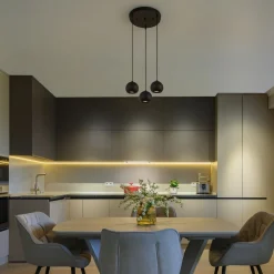 Hängelampe 3-flammig Schwarz GU10 Ø 39 cm Metall