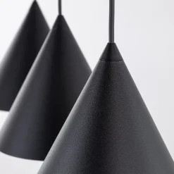 Hängelampe 3-flammig Schwarz L: 75 cm E27 Retro Metall