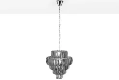 Hängelampe Glas Grau Ø50 cm 6-flammig E14 stylisch