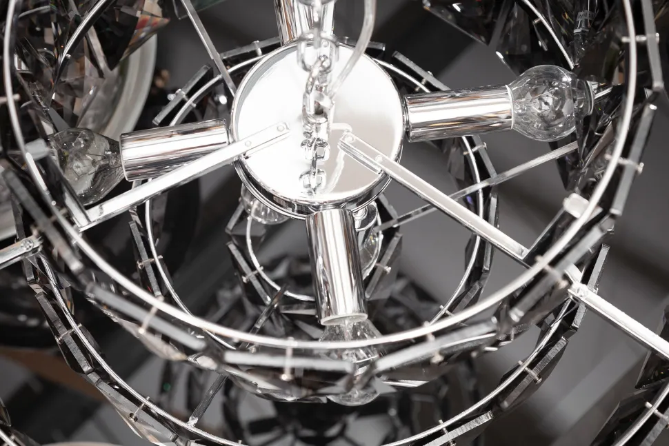 Hängelampe Glas Grau Ø50 cm 6-flammig E14 stylisch