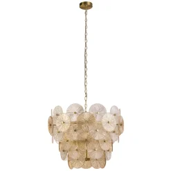 Hängelampe Glas Metall Ø 64 cm 9x G9 Modern kunstvoll