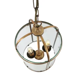 Hängelampe Glas Metall in Bronze B:23 cm E14 elegant
