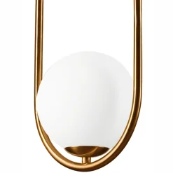 Hängelampe Glaskugel Metall in Messing Weiß G9 bis 5 W