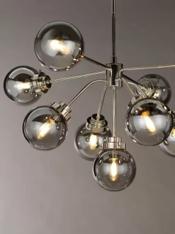 Hängelampe Grau Nickel 9x E14 Metall Glas LILINIA