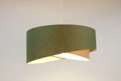 Hängelampe Grün Creme E27 rund Ø 45 cm Stoff Modern