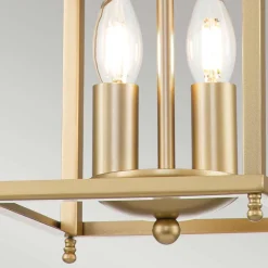 Hängelampe in Messing 20,3 cm breit H: max. 226,1 cm 2x E14