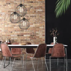 Hängelampe KARNA Metall Draht Schwarz 3-flammig verstellbar