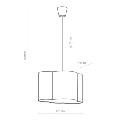 Hängelampe Kinder Metall Stoff E27 Weiß Blau
