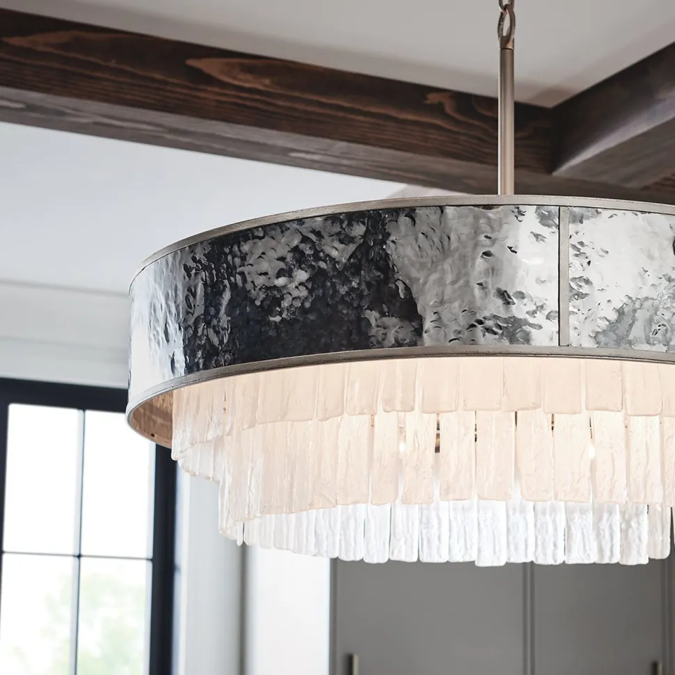 Hängelampe Kristall Edelstahl Ø 66 cm H: max. 386,2 cm rund