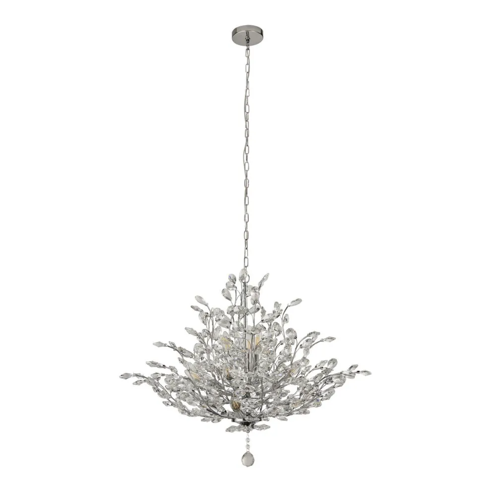 Hängelampe Kristall Metall Ø 78 cm 11x E14 Klar Chrom