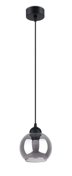 Hängelampe Kugel Schirm Schwarz Rauchglas E27