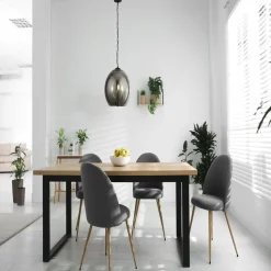 Hängelampe Kugelschirm Schwarz Rauchgrau E14 D: 35 cm