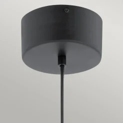 Hängelampe LED rund D: 20 cm Kugelschirm Schwarz