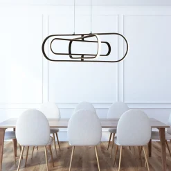 Hängelampe LED Schwarz einstellbare Lichtfarbe B: 80 cm