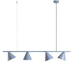 Hängelampe Loft Metall Blau 4-flammig 120 cm lang
