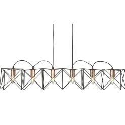 Hängelampe Metall 110 cm lang H: max. 145 cm Schwarz Kupfer