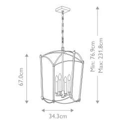 Hängelampe Metall B: 34,3 cm H: max. 231,8 cm E14 ZENOR
