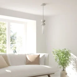 Hängelampe Metall Glas G9 D: 10 cm rund Modern MARIA