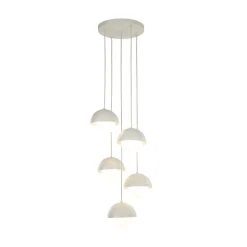 Hängelampe Metall Glas G9 H: max. 1,4 m Beige Weiß 5-flammig