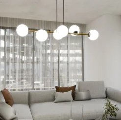 Hängelampe Metall Glas Kugelschirme E14 dekorativ