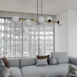 Hängelampe Metall Glas Kugelschirme E14 dekorativ