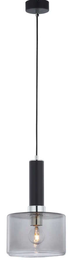 Hängelampe Metall Glas schlicht Ø20cm rund Modern