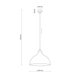 Hängelampe Metall Holz Ø 34 cm rund Mint Grün E27 Retro