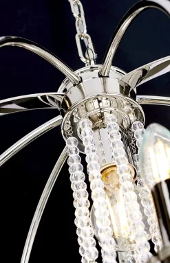 Hängelampe Metall in Nickel Ø61cm rund DERINA