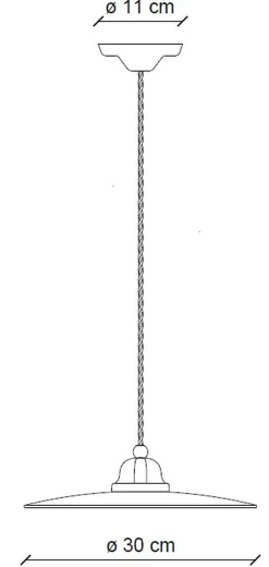 Hängelampe Metall Keramik E27 Ø 30 cm rund Weiß Schwarz