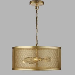 Hängelampe Metall Mesh Ø 45 cm rund 3x E27 in Gold