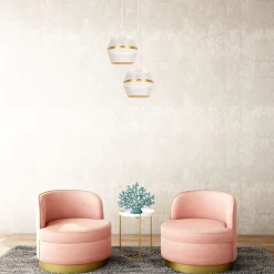 Hängelampe Metall Schwarz Gold E27 70 cm lang 3-flammig