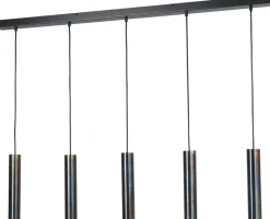 Hängelampe Metall verstellbar länglich Schwarz Öl-Effekt