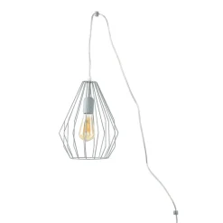 Hängelampe mit Stecker Kabel 5,5 m lang Grau flexibel