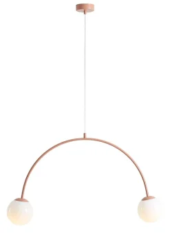 Hängelampe Modern Zartorange Metall Glas 149 cm lang E14