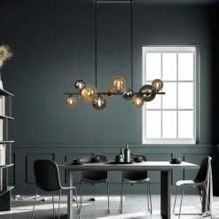 Hängelampe Rauchgrau Bernstein G9 3000 lm Glas 10-flmg